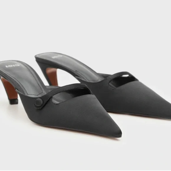 NWOT | Mango | Satin Kitten-Heel Shoes | Size 37 - Picture 7 of 8